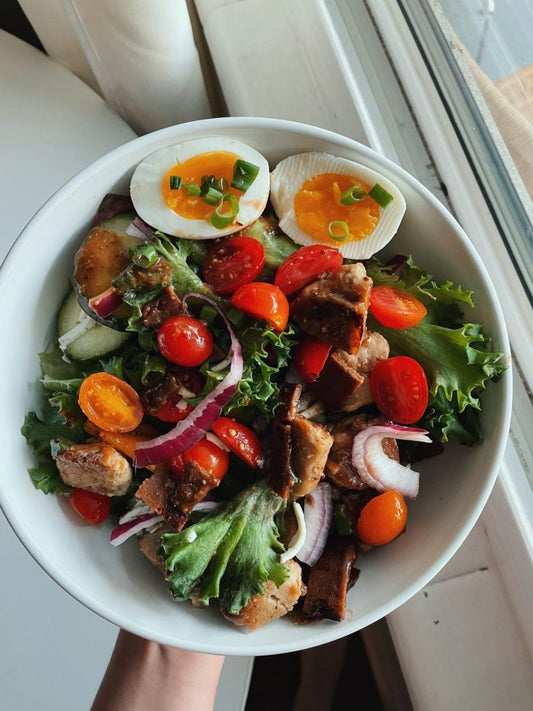 Meatless “Cobb Inspired” Layered Salad