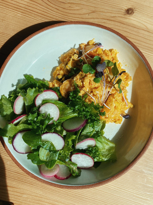 Kimchi Scramble With Greens
