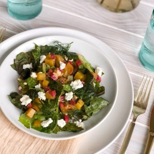 RED LEAF, ROASTED BEET, PISTACHIO AND GOAT CHEESE SALAD